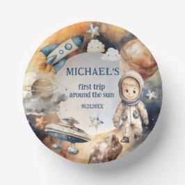 宇宙飛行士宇宙ファーストトリップのまわりにザ・サン誕生日 ペーパーボウル