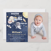 宇宙飛行士宇宙ファーストトリップのまわりにザ・サン誕生日 招待状 (正面)