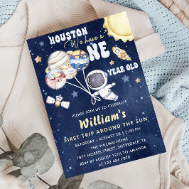 宇宙飛行士宇宙ファーストトリップのまわりにザ・サン誕生日 招待状