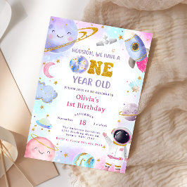 宇宙飛行士宇宙ファーストトリップのまわりにザ・サン誕生日 招待状