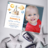 宇宙飛行士宇宙ファーストトリップのまわりにザ・サン誕生日 招待状