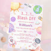 宇宙飛行士宇宙ファーストトリップのまわりにザ・サン誕生日 招待状