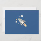 宇宙飛行士宇宙ファーストトリップのまわりにザ・サン誕生日 招待状 (裏面)