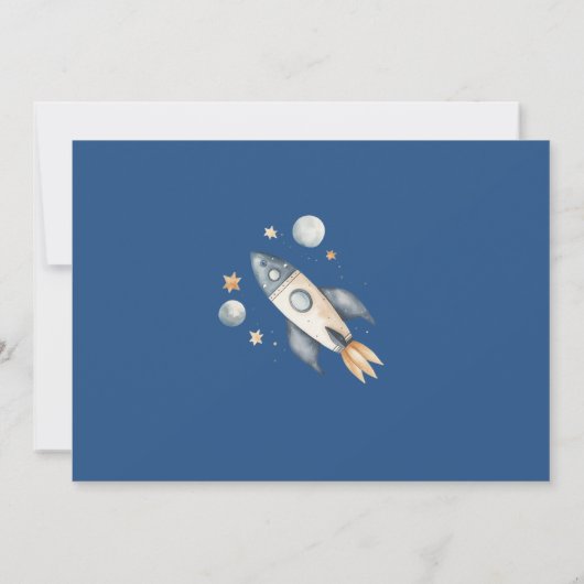 宇宙飛行士宇宙ファーストトリップのまわりにザ・サン誕生日 招待状 (裏面)