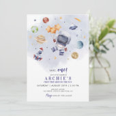 宇宙飛行士宇宙ファーストトリップのまわりにザ・サン誕生日 招待状 (スタンド正面)