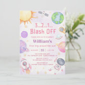 宇宙飛行士宇宙ファーストトリップのまわりにザ・サン誕生日 招待状 (スタンド正面)