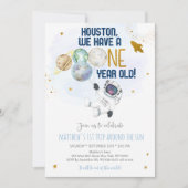 宇宙飛行士宇宙ファーストトリップのまわりにザ・サン誕生日 招待状 (正面)