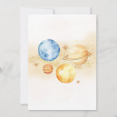 宇宙飛行士宇宙ファーストトリップのまわりにザ・サン誕生日 招待状 (裏面)