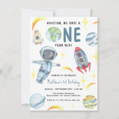 宇宙飛行士宇宙ファースト誕生日 招待状 (正面)