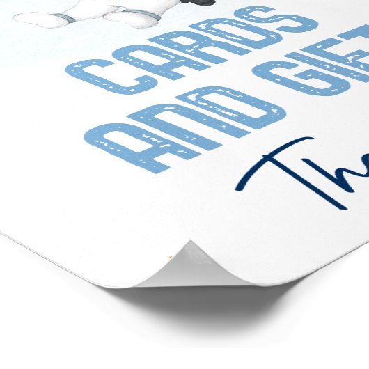 宇宙飛行士宇宙ブルー金ゴールドカード&ギフトサイン ポスター (角)