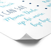 宇宙飛行士宇宙ブルー金ゴールドファースト誕生日マイルストーン ポスター (角)