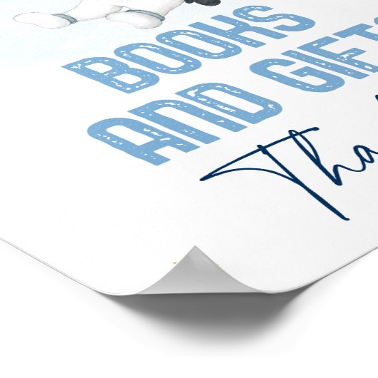 宇宙飛行士宇宙ブルー金ゴールドブック&ギフトサイン ポスター (角)