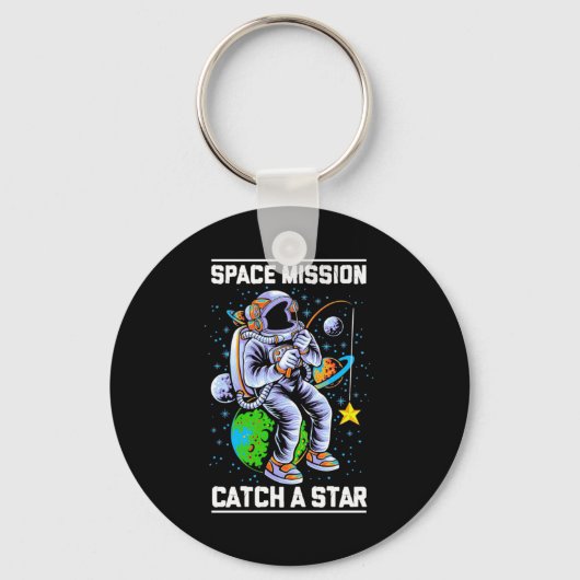 宇宙飛行士宇宙ミッションが星を獲得 キーホルダー (正面)