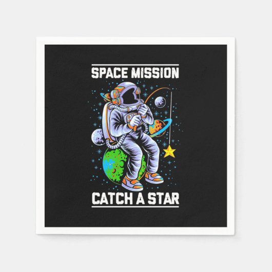 宇宙飛行士宇宙ミッションが星を獲得 スタンダードカクテルナプキン (正面)