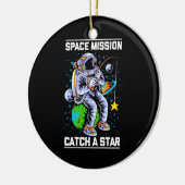 宇宙飛行士宇宙ミッションが星を獲得 セラミックオーナメント (左)