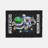 宇宙飛行士宇宙ミッションが星を獲得 フリースブランケット (正面(横))