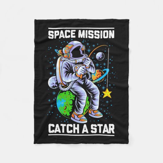 宇宙飛行士宇宙ミッションが星を獲得 フリースブランケット (正面)