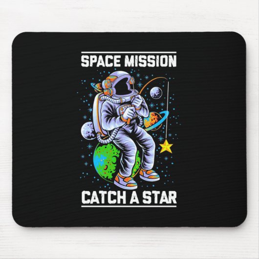 宇宙飛行士宇宙ミッションが星を獲得 マウスパッド (正面)