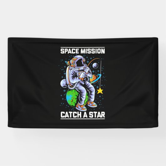 宇宙飛行士宇宙ミッションが星を獲得 横断幕 (横)