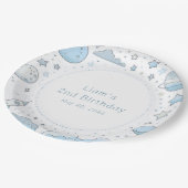 宇宙飛行士宇宙ロケット子供の誕生日 ペーパープレート (アングル)