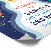 宇宙飛行士宇宙ロケット船誕生日写真 ポスター (角)