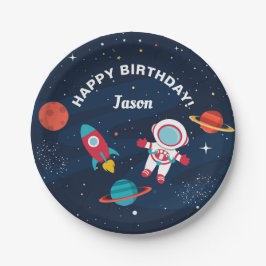 宇宙飛行士宇宙ロケット船誕生日 ペーパープレート