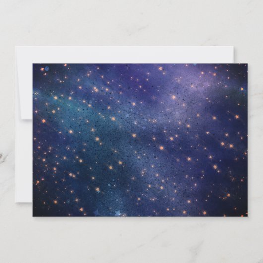 宇宙飛行士宇宙主題誕生日招待状 招待状 (裏面)