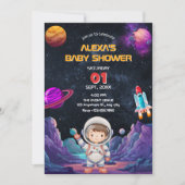 宇宙飛行士宇宙写真ベビーシャワー 招待状 (正面)