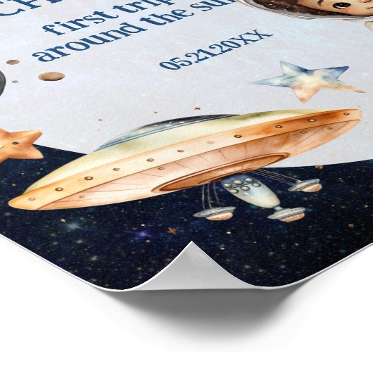 宇宙飛行士宇宙初ののまわりに日帰り歓迎 ポスター (角)