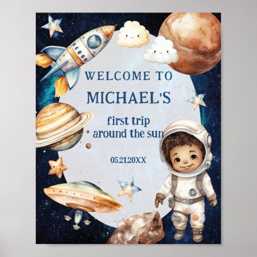 宇宙飛行士宇宙初ののまわりに日帰り歓迎 ポスター (正面)