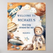 宇宙飛行士宇宙初ののまわりに日帰り歓迎 ポスター (正面)