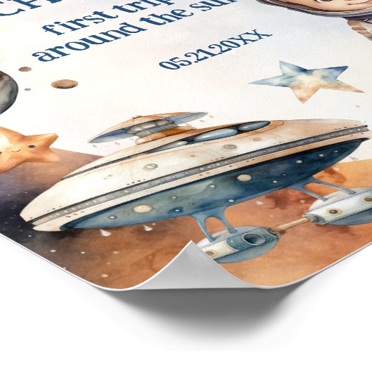 宇宙飛行士宇宙初ののまわりに日帰り歓迎 ポスター (角)