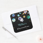 宇宙飛行士宇宙初誕生日 スクエアシール (封筒)