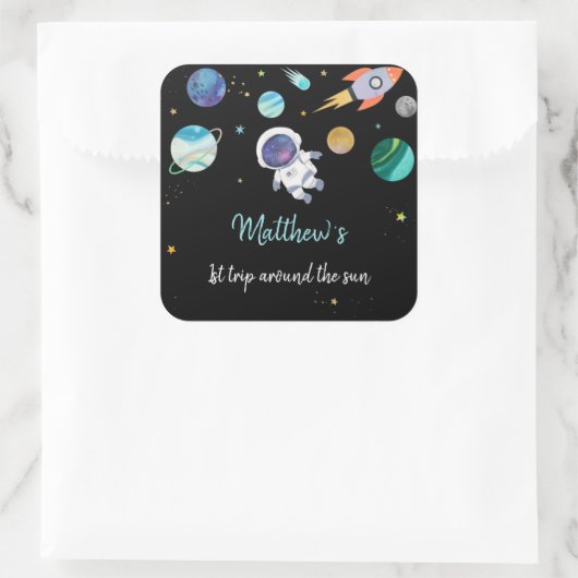 宇宙飛行士宇宙初誕生日 スクエアシール (バッグ)
