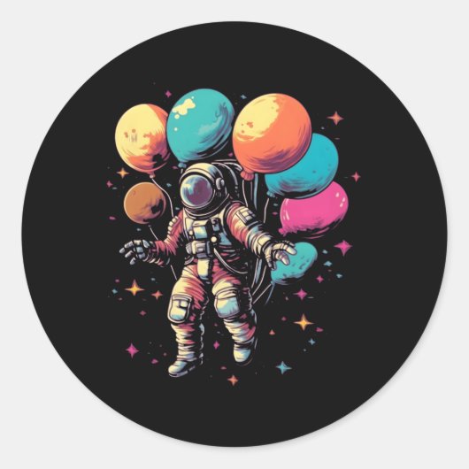 宇宙飛行士宇宙宇宙惑星銀河系 ラウンドシール (正面)