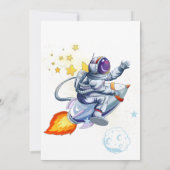 宇宙飛行士宇宙少年の誕生日パーティー 招待状 (裏面)