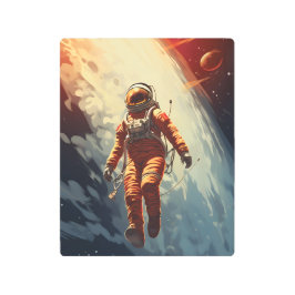 宇宙飛行士宇宙旅行 メタルプリント