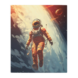 宇宙飛行士宇宙旅行 メタルプリント
