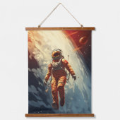 宇宙飛行士宇宙旅行 吊り下げ型タペストリー (正面)