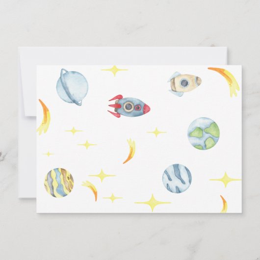 宇宙飛行士宇宙最初の誕生日招待状 招待状 (裏面)