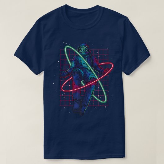宇宙飛行士宇宙浮動ムーン火星惑星 Tシャツ (デザイン正面)