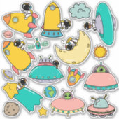 宇宙飛行士宇宙漫画 シール (正面)