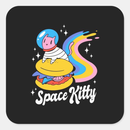 宇宙飛行士宇宙猫 スクエアシール (正面)