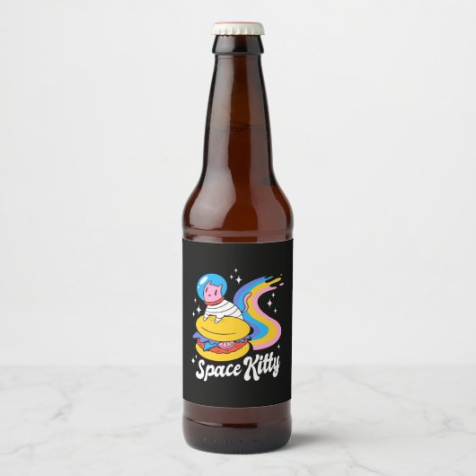 宇宙飛行士宇宙猫 ビールラベル (正面)