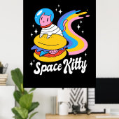 宇宙飛行士宇宙猫 ポスター (ホームオフィス)
