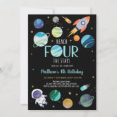 宇宙飛行士宇宙第4誕生日 招待状 (正面)