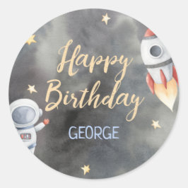 宇宙飛行士宇宙船カップケーキトッパー ラウンドシール