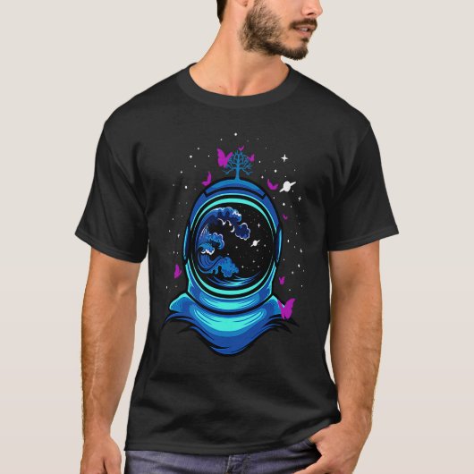 宇宙飛行士宇宙蝶ヘルメットCos Tシャツ (正面)