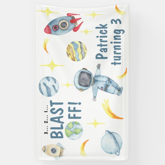 宇宙飛行士宇宙誕生会 横断幕 (縦)