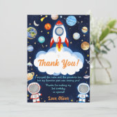 宇宙飛行士宇宙誕生日サンキューカード 招待状 (スタンド正面)